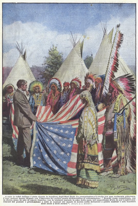 The Flag of the United States Was Given to All Indian Tribes by Achille Beltrame