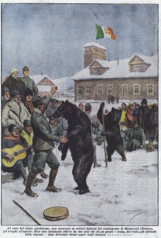 Despite the Harsh Climate, Italian Soldiers of the Murmansk Contingent Do Not Lack ? by Achille Beltrame