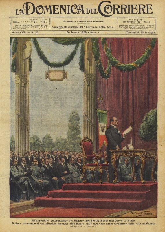 At the five-year Assembly of the Regime, at the Royal Opera House in Rome by Achille Beltrame