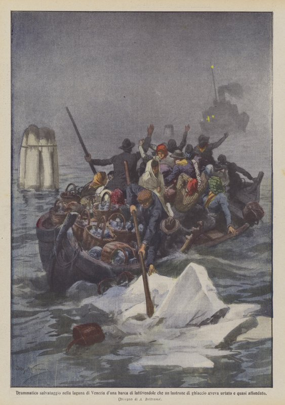 Dramatic Rescue in the Venice Lagoon of a Milkmaid