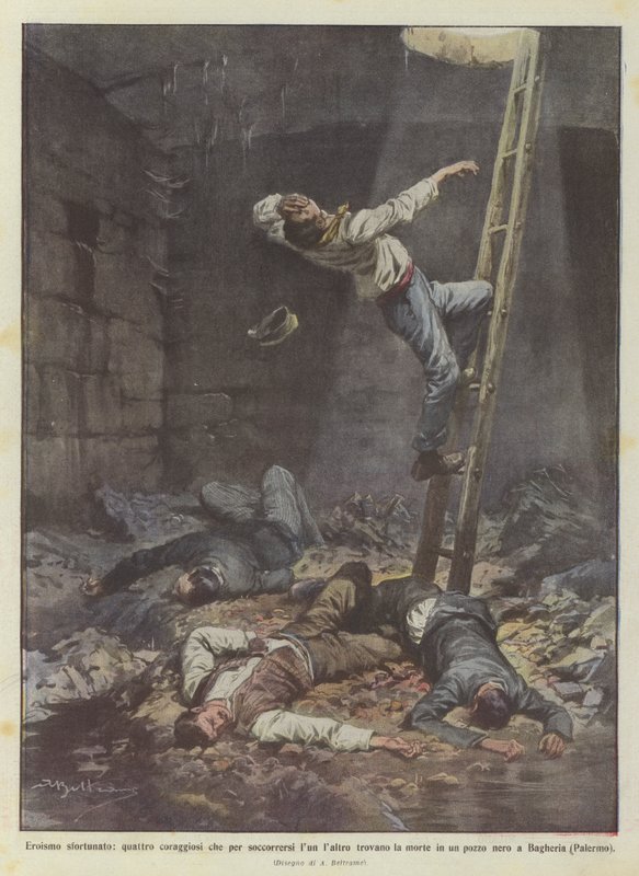 Unfortunate Heroism: Four Brave Men Die Trying to Rescue Each Other by Achille Beltrame
