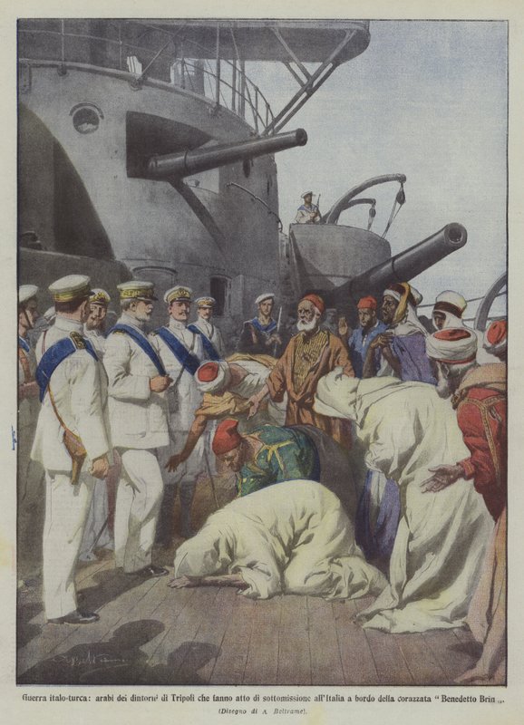 Italo-Turkish War, Arabs from the Surroundings of Tripoli Making an Act of Submission to Italy by Achille Beltrame