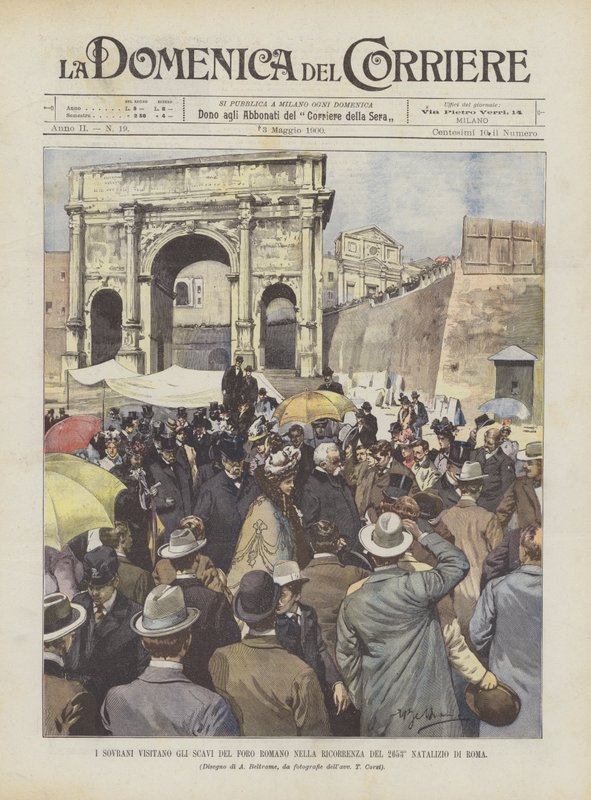 The Sovereigns Visit the Excavations of the Roman Forum on the 2653rd Anniversary of Rome by Achille Beltrame