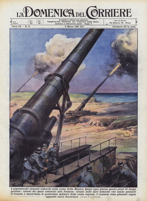 The Gigantic German Cannons on the Channel Coast by Achille Beltrame