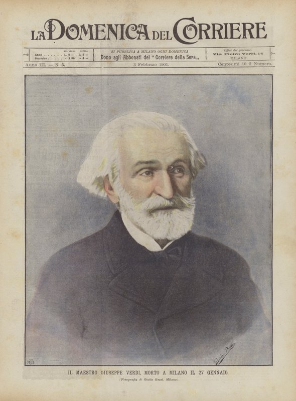Maestro Giuseppe Verdi, Died in Milan on January 27 by Achille Beltrame