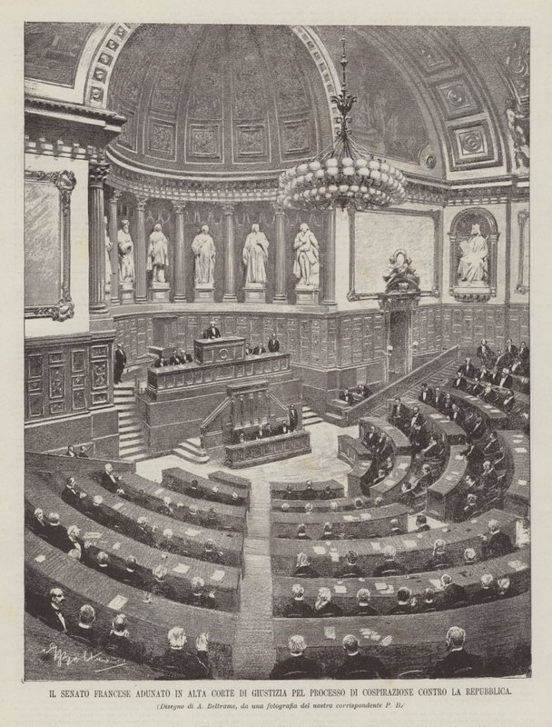 The French Senate Assembled in High Court of Justice for the Conspiracy Trial Against the Republic by Achille Beltrame