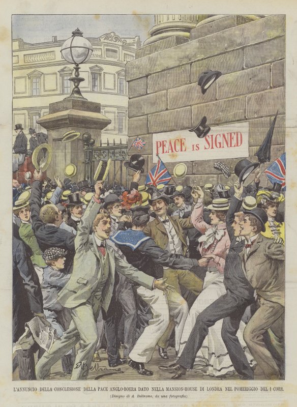 The Announcement of the Conclusion of the Anglo-Boer Peace Given in the Mansion-House of London on the Afternoon of the 1st by Achille Beltrame