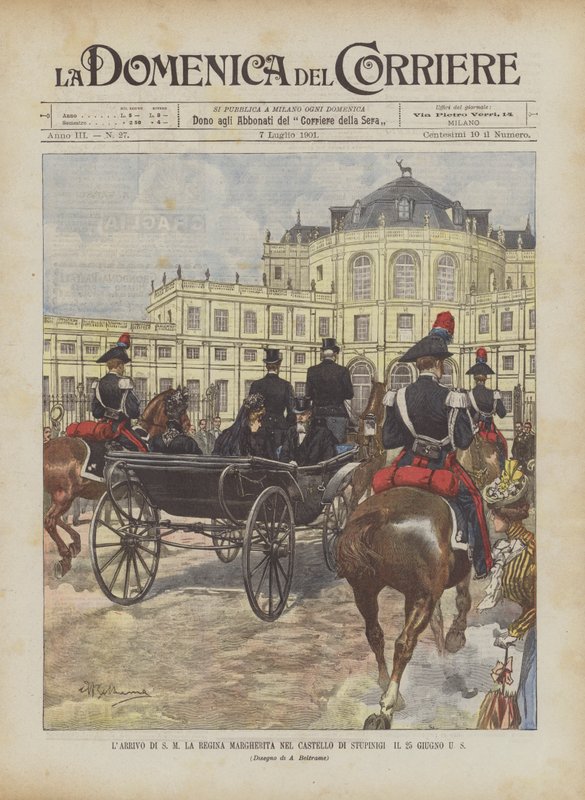 The Arrival of HM Queen Margherita at the Stupinigi Castle on June 25 by Achille Beltrame