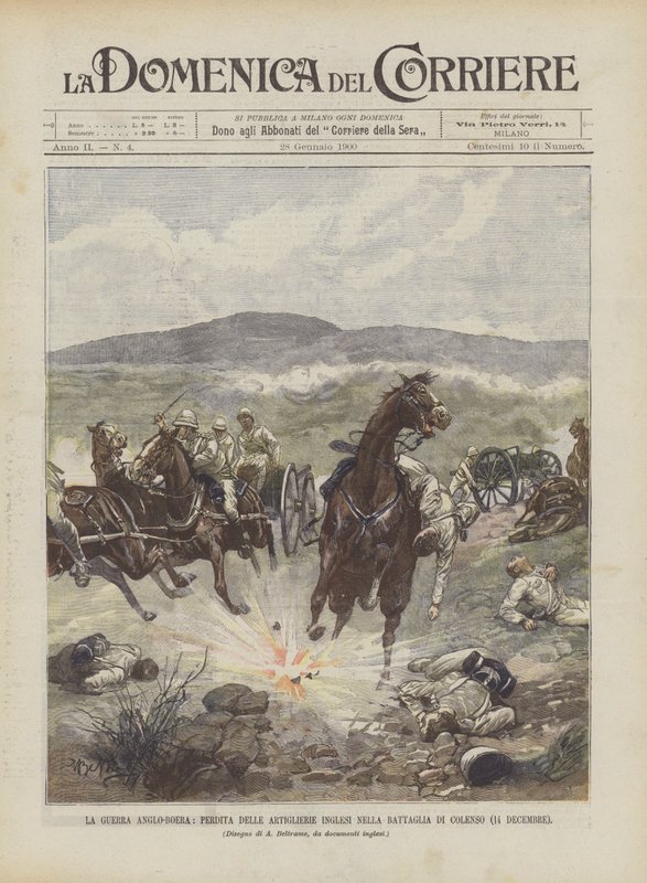 The Anglo-Boer War, Loss of English Artillery in the Battle of Colenso (December 14th) by Achille Beltrame