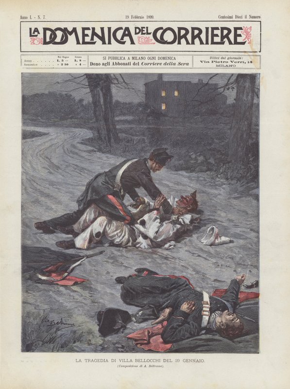 The Tragedy of Villa Bellocchi on January 29 by Achille Beltrame