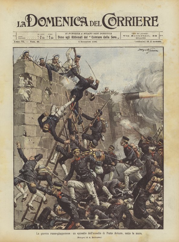 The Russo-Japanese War, an Episode of the Siege of Port Arthur, Under the Walls by Achille Beltrame