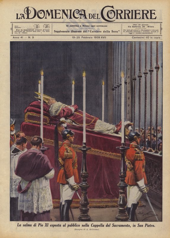 The Body of Pius XI Exposed to the Public in the Chapel of the Sacrament, in St. Peter
