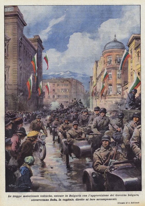 The German Motorized Troops Entered Bulgaria with the Approval of the Bulgarian Government by Achille Beltrame