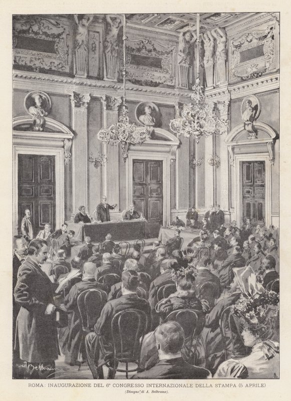 Rome, Inauguration of the 6th International Press Congress (April 5) by Achille Beltrame