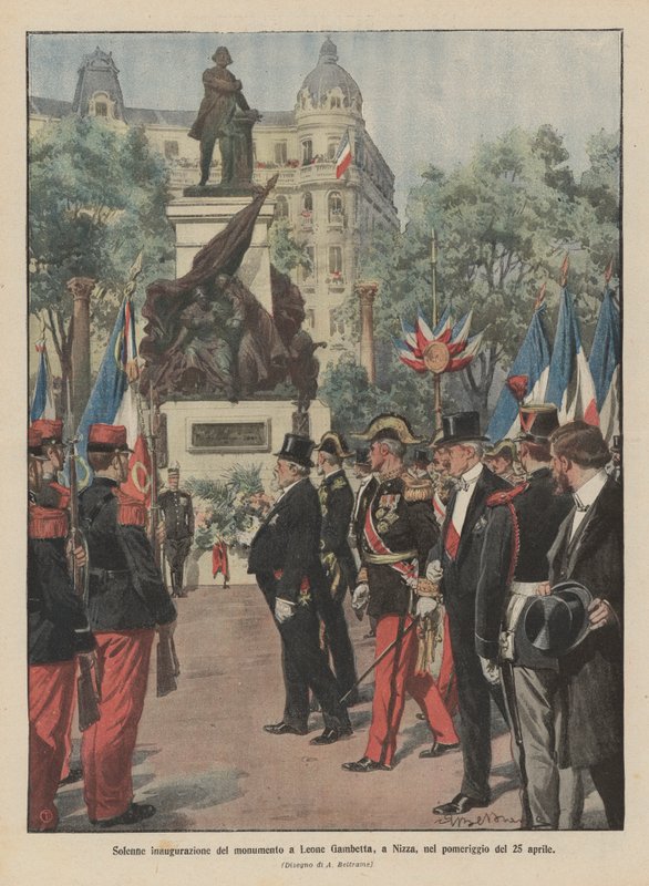 Solemn inauguration of the monument to Leon Gambetta, in Nice, on the afternoon of April 25 by Achille Beltrame