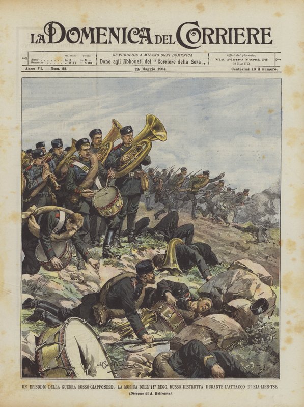 An Episode of the Russo-Japanese War, the Music of the 11th Russian Regiment Destroyed During by Achille Beltrame