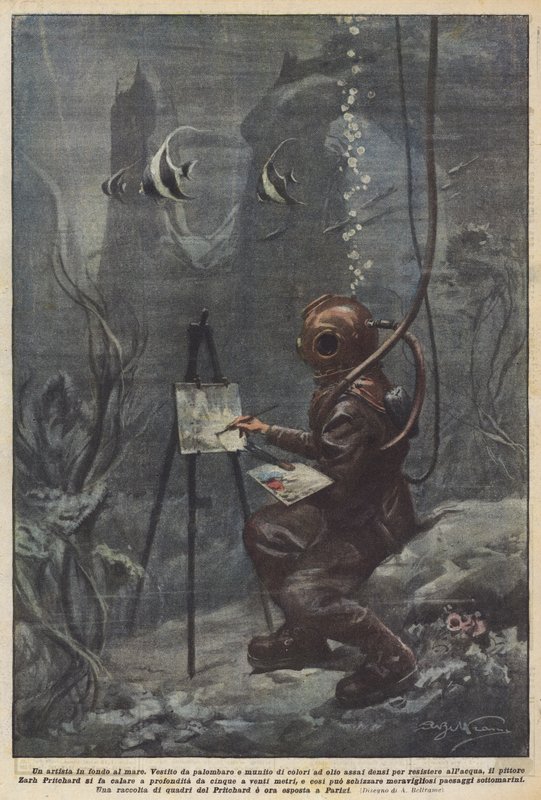An Artist at the Bottom of the Sea by Achille Beltrame