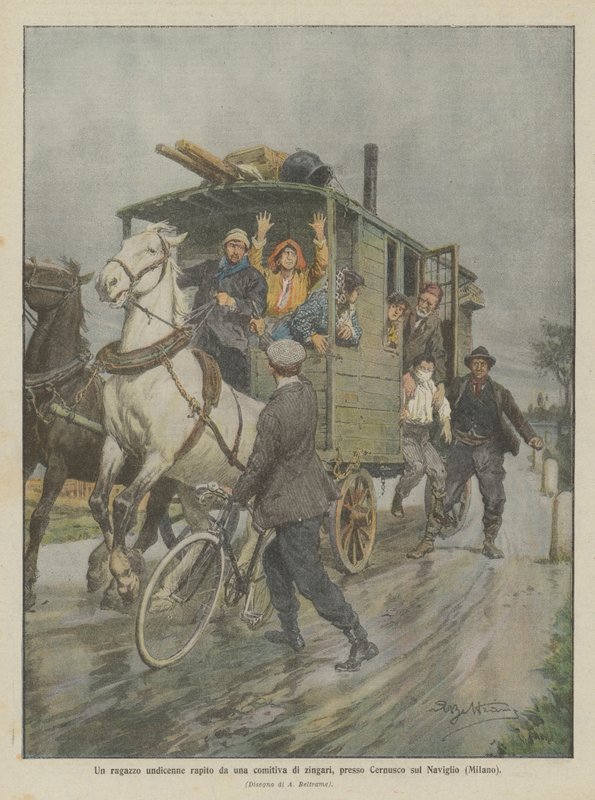 An Eleven-Year-Old Boy Kidnapped by a Group of Gypsies Near Cernusco sul Naviglio (Milan) by Achille Beltrame