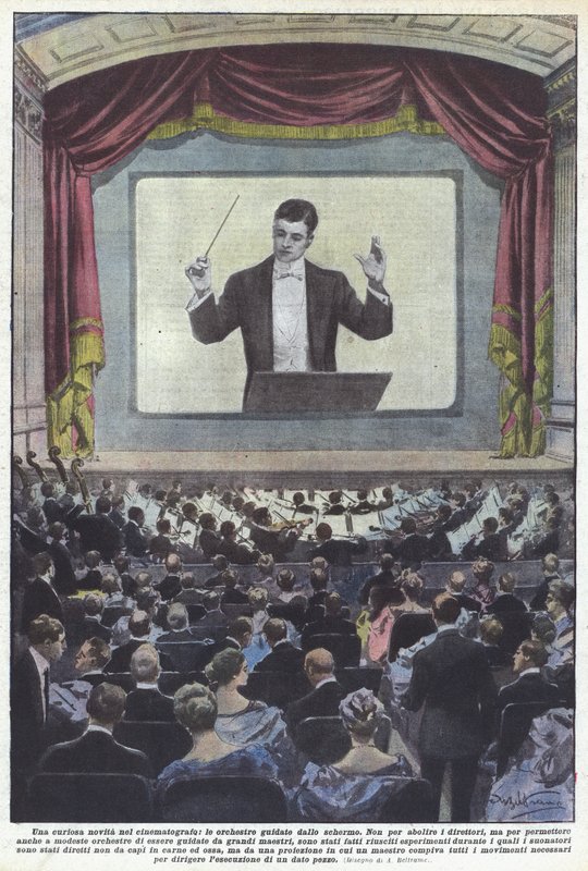 A Curious Novelty in Cinema, Orchestras Conducted from the Screen by Achille Beltrame