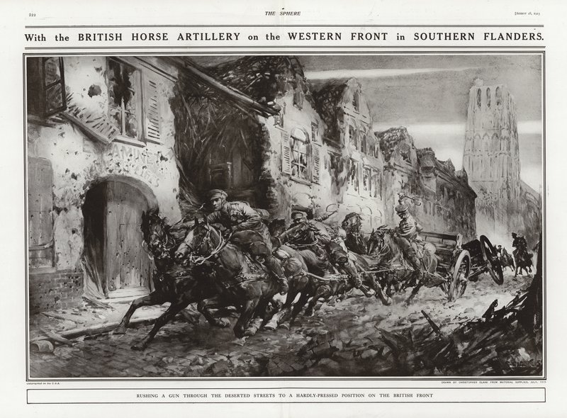 British Horse Artillery on the Western Front in Southern Flanders, World War I by Addison Thomas Millar