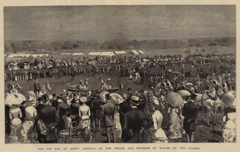 The Cup Day at Ascot, Arrival of the Prince and Princess of Wales on the Course by Adrien Emmanuel Marie