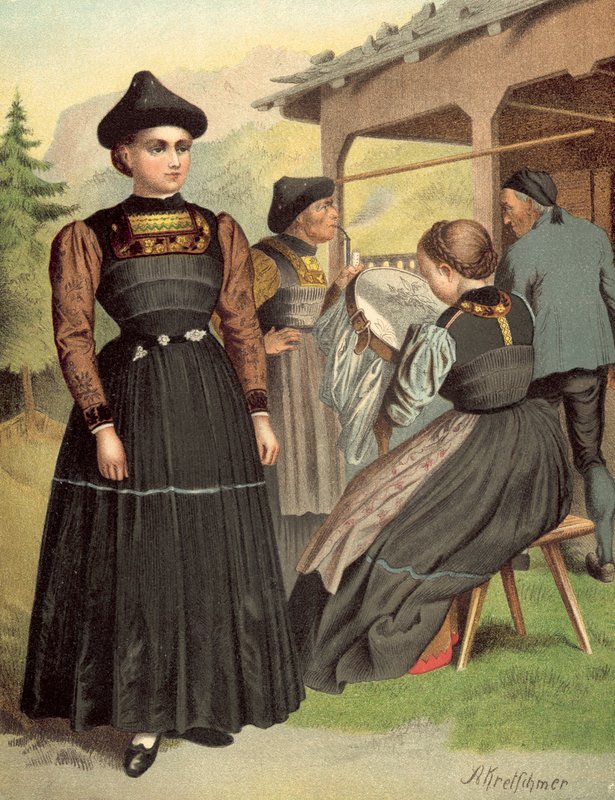 German costume, Vorarlberg, Bregenzerwald by Albert Kretschmer