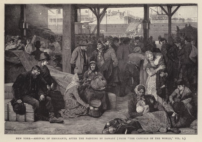 New York - Arrival of Emigrants by Albert Pierre Dawant