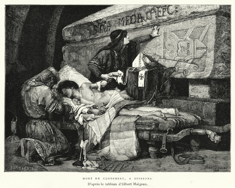 Death of Clodebert at Soissons by Albert Pierre René (after) Maignan