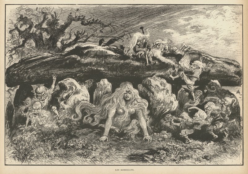 Korrigans, spirits of Breton legend by Albert Robida
