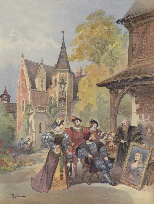 The King Buying the Mona Lisa from Leonardo da Vinci by Albert Robida