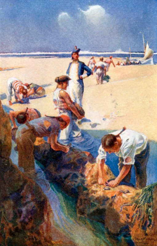Captain Bligh and His Men Searching for Oysters off the Great Barrier Reef by Alec Ball