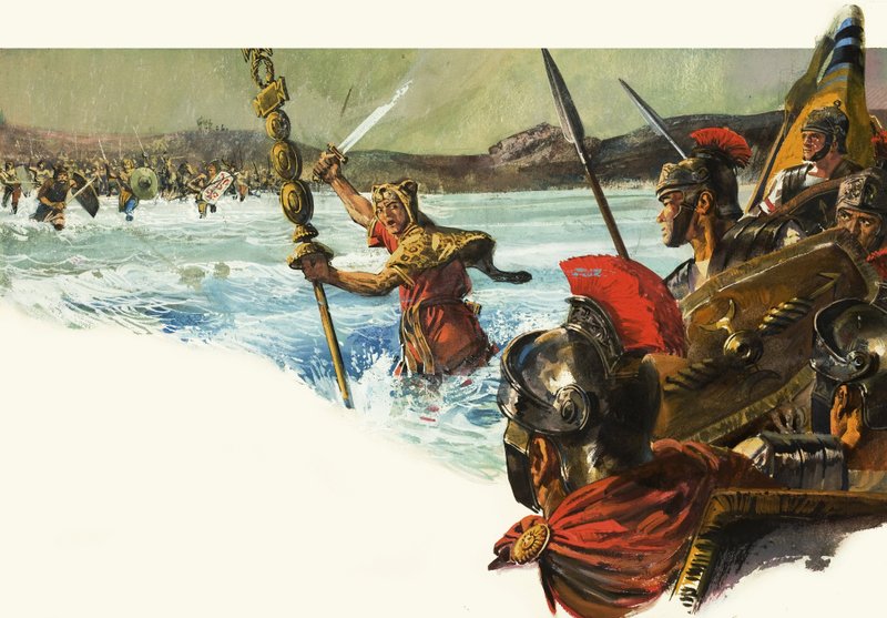 Unidentified Roman legions invade Britain by Alessandro Biffignandi