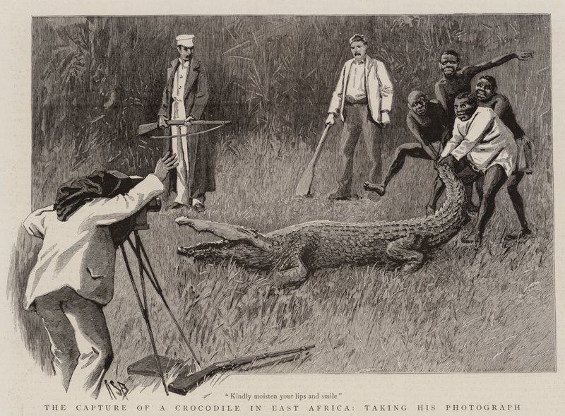 The Capture of a Crocodile in East Africa, Taking his Photograph by Alexander Stuart Boyd