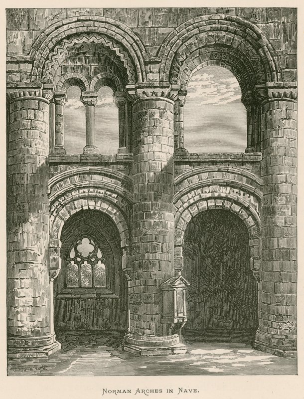 Jedburgh Abbey, Norman Arches in Nave by Alexander Francis Lydon