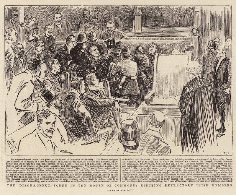 The Disgraceful Scene in the House of Commons, ejecting Refractory Irish Members by Alexander Stuart Boyd