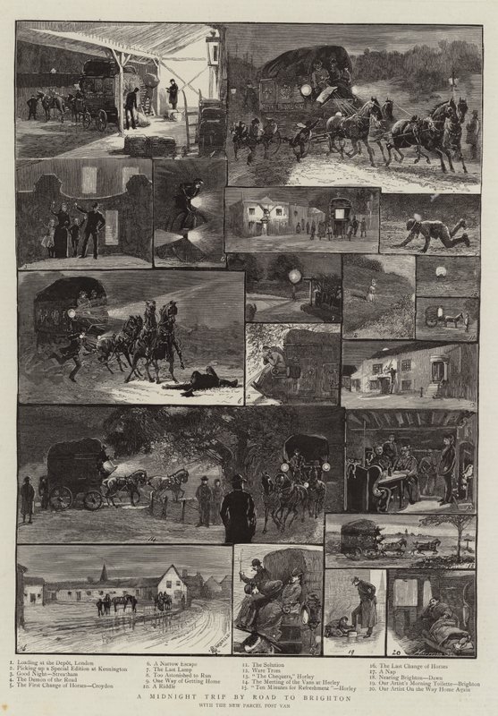 A Midnight Trip by Road to Brighton by Alfred Chantrey Corbould