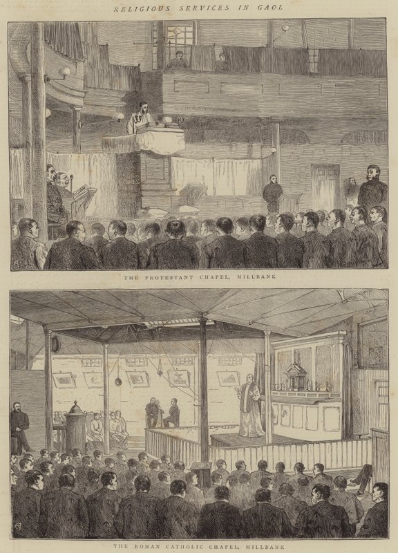 Religious Services in Gaol by Alfred Chantrey Corbould