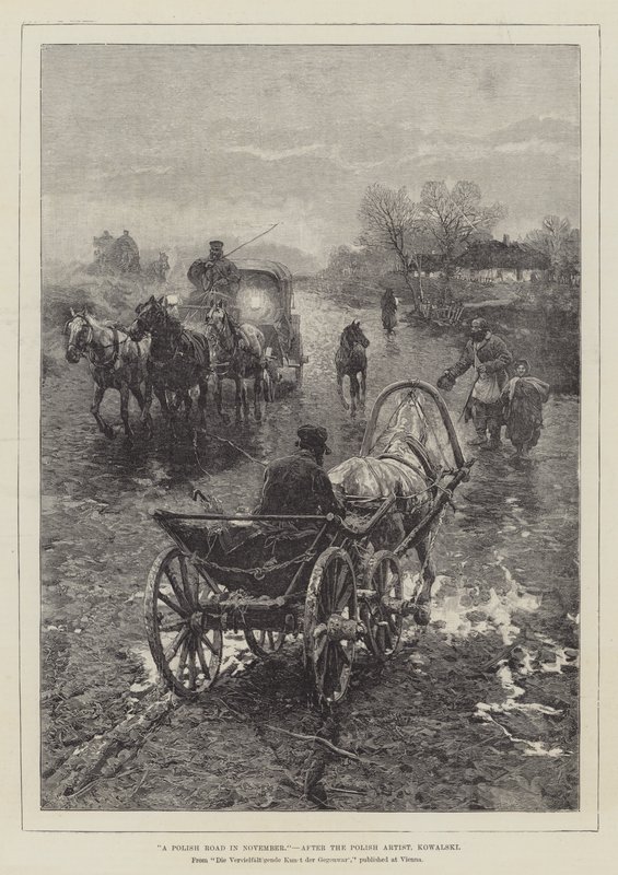 A Polish Road in November by Alfred von Wierusz Kowalski