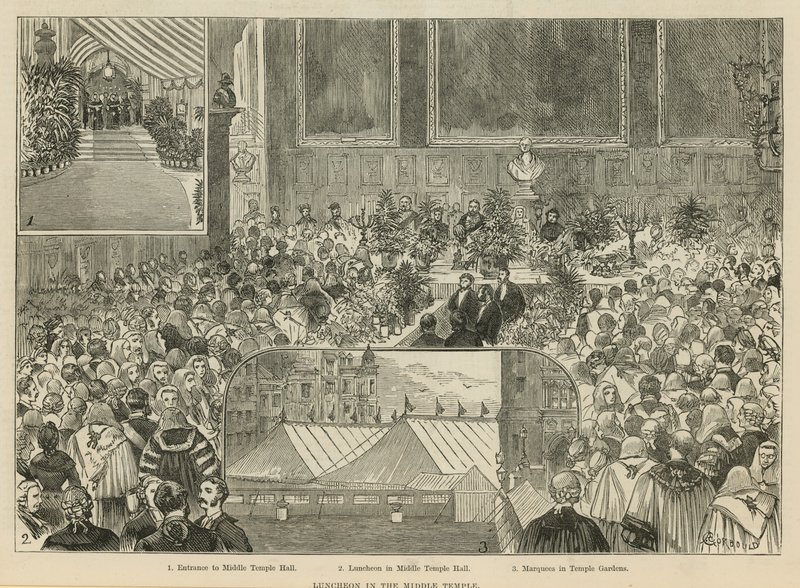 The Royal Courts of Justice: Luncheon in the Middle Temple by Alfred Chantrey Corbould