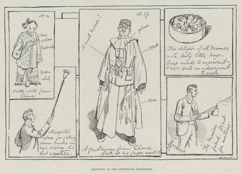 Sketches at the Inventions Exhibition by Alfred Courbould