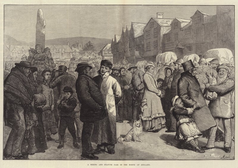 A Hiring and Statue Fair in the North of England by Alfred Edward Emslie