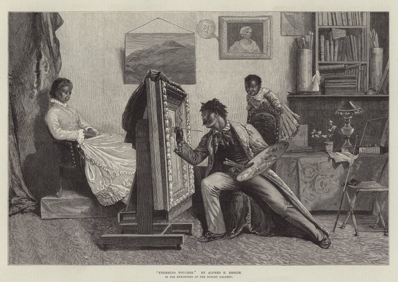 Finishing Touches, in the Exhibition at the Dudley Gallery by Alfred Edward Emslie