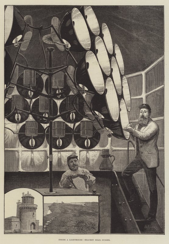 Inside a Lighthouse, Beachey Head, Sussex by Alfred Edward Emslie