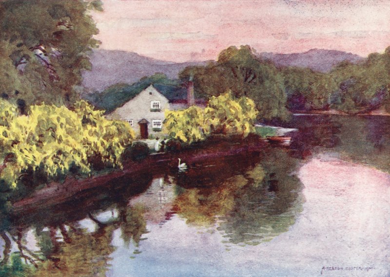 Lake District: Old Laburnums at Newby Bridge, Windermere by Alfred Heaton Cooper