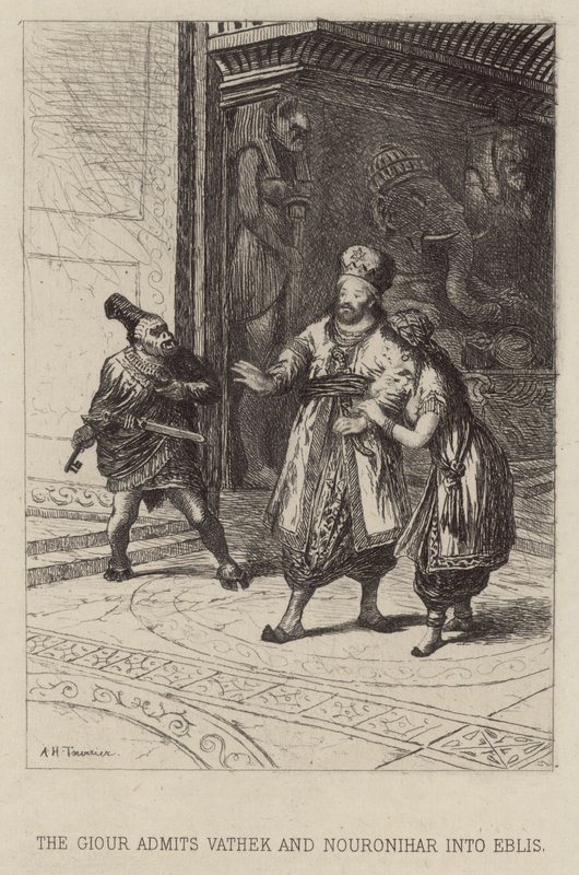 The Giour admits Vathek and Nouronihar into Eblis by Alfred Holst Tourrier