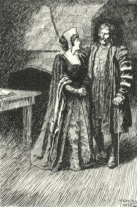 Margaret Roper, eldest daughter of Sir Thomas More, visiting her father in prison, 1535 by Alfred Wallis Mills