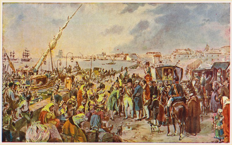 John of Braganza, Prince Regent of Portugal, leaving for Brazil by Alfredo Roque Gameiro