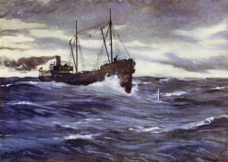 The Collier Thordis About to Ram a German Submarine by Allan (after) Stewart