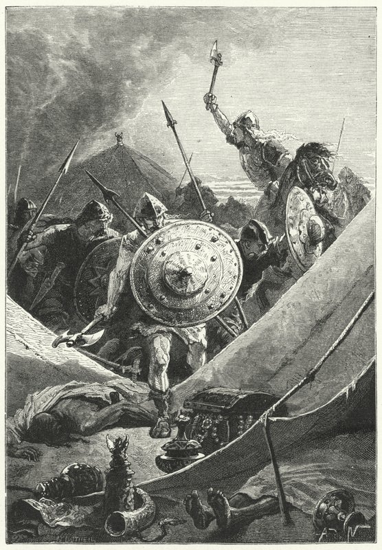 Attack on a Moorish camp by Alphonse Marie de (after) Neuville