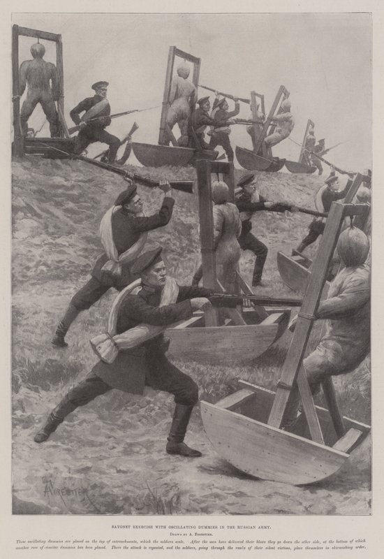 Bayonet Exercise with Oscillating Dummies in the Russian Army by Amedee Forestier
